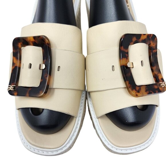 Sam Edelman Womens Platform Wedge Sandals Beige & Black Espadrille Style 9.5 - Picture 7 of 12